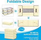 90L Under Bed Storage Containers, Closet Organizers and Storage Bins, Foldable Underbed Storages Bags for Blankets, Towels, Comforter, Sweaters, Pillows, Linen Sheets, Wrapping Paper, 4 Pack Beige