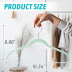 SIshynio 30 Pack Velvet Hangers – Non-Slip Slim Clothes Hangers with 360° Swivel Hook, Space-Saving Flocked Shirt Hangers for Coats, Dresses, Blouses, Suits(Green)