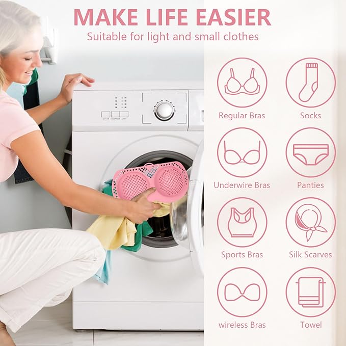 Bra Laundry Bag for Delicates, Machine Mesh Laundry Bags, Lingerie Protector for Bras, 2025 Upgrade No-Fallout Design - Lockable Zipper & 2 Keys for Bras, Underwear, Fits A-38DDCup