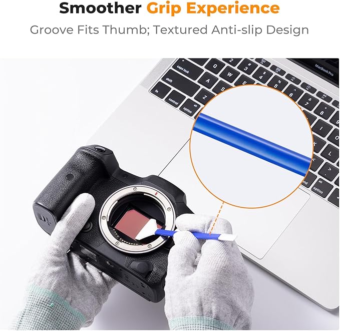 K&F Concept 2-1 24mm Full Frame Sensor Cleaning Swab, Viewfinder Cleaning Swab, with 20ml Sensor Cleaner, DSLR Digital Camera CMOS and CCD Sensor Cleaning Swab Kits for Nikon Sony Canon Camera Clean