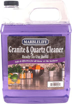 Granite & Quartz Cleaner, Safe & Powerful Granite Countertop Cleaner, Oil & Wax Free Quartz Countertop, Effective Stone Care & Cleaning, Ready-To-Use Refill Gallon