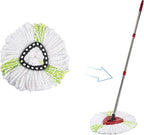 Matthew Cleaning 6Pack Green Microfiber Spin Mop Replacement Head Compatible with EasyWring Spin Mop Replace Head-EasyWring High Absorbency,Machine Washable,Microfiber Spin Mop Refills