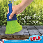 LOLA Whisk Broom, Hand Brush, 6 Pack, Durable Bristles, Whisks Away Dirt & Debris, Compact, Hang Hole for Easy Storage, Indoor/Outdoor
