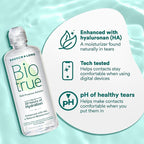 Biotrue Contact Solution, Multi-Purpose Solution with Lens Case, Cleans, Conditions, Hydrates, Disinfects, Removes Protein, Dirt & Debris, Contact Lens Cleaner & Storage, 10 Fl Oz (Pack of 2)