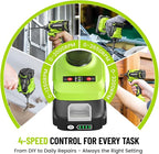 Impact Driver: 21V 1/4" Hex Cordless Impact Driver, 230N.m (2,035in-lbs) Brushless Impact Driver Drill Set, 20Psc Screwdriver Bits, 2.0 Ah Battery, Variable Speed for DIY and Automotive