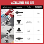 Electric Toilet Plungers For Bathroom Heavy Duty Drain Clog Remover Air Plunger High Pressure Toilet Unclogger Unclog Toilet Drain Unclogger Tool Drain Snake Toilet Clog Remover
