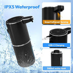 Automatic Foaming Soap Dispenser,Touchless Foam Soap Dispenser,12.8oz Rechargeabled Wall Mounted Smart for Bathroom and Kitchen Dish Soap,Easy for Toddlers(Black)
