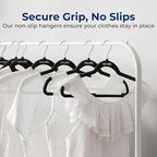 SereneLife 200 Pack Velvet Hangers - Non-Slip Felt Hangers with 360° Swivel Hook, Space-Saving, Ultra-Thin, Lightweight for Shirts, Sweaters, Hoodies, Kids Clothes & Dresses