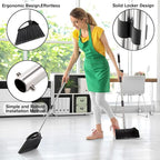 Yangbaga Long Handled Dust Pan and Broom Set for Home,Heavy Duty Metal Dustpans and Brooms,Upright Stand Up Design,54"Outdoor Broom and 38" Dustpan Combo for,Lobby Floor, Yard,Home Kitchen Office Use