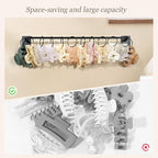 SNOWSTAR Metal Claw Clip Organizer Holder, Hair Clip Holder and Storage for Women and Girl,Claw Clips Hanger Display Hair Accessories for Wall Door Closet, Black (1PCS)