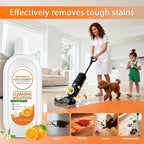 Floor Cleaning Solution Compatible with Tineco – Orange Floor Cleaner – Long-Lasting, Subtle Fruit Scent– For All Cordless Wet/Dry Vacuum Mop Cleaner & Robot Vacuums with Mopping (2 Bottle)