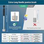 2026 New Pumice Toilet Cleaner 17inch with Handle - Toilet, Pool & Tub Hard Water Stain Remover (1handle+8pumice)