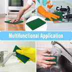 100 Pcs Scouring Pads, 4 x 6 inch Green Scrub Pads, Non Scratch Household Scrub Pad (Green)