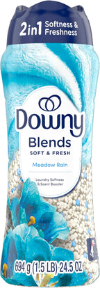 Downy Blends In Wash Laundry Scent Booster Beads, Meadow Rain Scent, 24.5 OZ, Fabric Softener Beads And Freshness