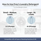 FREY Concentrated Natural Laundry Detergent - 50 Concentrated Loads of Long Lasting High Efficiency Liquid Laundry Detergent - Eco Friendly Blend of Great Smelling Biodegradable Natural Ingredients, Sandalwood/Bergamot/Clove, 2 Pack