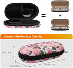 Double Eyeglasses Case, Hard Shell Dual Sunglasses Organizer with Zipper Clip Travel Glasses Storage for Women Men