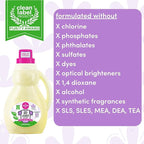 Dapple Baby Laundry Detergent, Powered by Plants, Concentrated, Hypoallergenic, Lavender, Stain Remover, 50 Fl Oz (2 Pack)