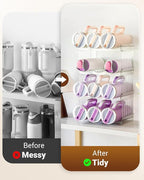 Water Bottle Organizer Holder for Stanley Cup Accessories, Fridge Kitchen Cabinet Organizer and Storage for Meoky 40 oz Tumbler with Handle, Stackable Plastic Travel Mug Cup Rack Gifts, 3Pack