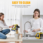 Ecarke Cordless Stick Vacuum Cleaner Compatible with DeWalt Battery, 350W Brushless Motor, 30KPa Suction, 6-in-1 180° Bendable Wand, Smart Screen 2x5AH Batteries & Charger – Hardwood Floors