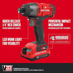 CRAFTSMAN V20 Cordless 8-Tool Combo Kit With Two 2.0 Ah Batteries and Charger (CMCK801D2)