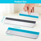 2 Pcs Glass Squeegees, Mini Soft Rubber Window Squeegee, All-Purpose Windshield Squeegee & Mirror Squeegees for Kitchen, Bathroom, Shower, Car (Gray & Blue)