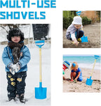 Kids Beach Shovels for Digging Sand, Beach Toys Gifts for Kids 3-10, 31" Long Plastic Shovel Spade & D-Handle, Adjustable Length, 3PACK