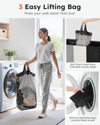 SOLEDI Laundry Hamper 3 section with lid and 3 Pcs Bag, Large Hamper 3 compartment 180L, Laundry Basket Laundry sorter Clothes hamper for Laundryroom Bedroom Blanket Storage Organizer