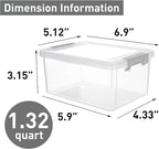 Citylife 1.3 QT 8 Packs Small Storage Bins Plastic Storage Container Stackable Box with Lids for Organizing, Clear White