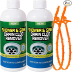 Drain Cleaner Clog Remover Liquid: Sink Kitchen Bathroom Shower Drain Cleaning Solution - Safe for Household Pipes Prevents Build-Up (2 Pcs)