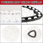 3 Pack Spin Mop Replacement Heads, 100% Microfiber Spin Mop Refill for Easy Wring Compatible with Triangle Spin Mop, 360 Degree Spinning Mop Replace Head for Floor Cleaning