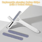 Pro 3 in 1 Window Cleaning Scraper with 2 Replaceable Cleaning Cotton Strips, 3 in 1 Spray Squeegee, Window Squeegee, Suitable for Cleaning Bathroom Glass, Mirrors, Car Windows (Blue)