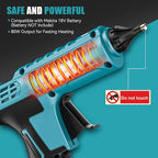 Cordless Hot Glue Gun Compatible with Makita 18v Battery, Handheld Wireless Power Heavy Duty Hot Glue Gun Full Size Kit with 20pcs 0.43'' Hot Glue Stick for Arts & Crafts, Home Repair
