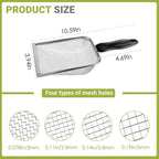 4 Pcs Gardening Soil Sifter, Shape Garden Sieve Sifter with Handle (2/2.8/3.8/5 mm Mesh), Portable Gardening Sifter for Gradening Sand Soil Dirt Compost (4 Set)