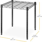 Whitmor 1 Tier Supreme Stacking Shelving Unit, Wire Metal Home Storage Organizer, 15" L x 14" W x 15" H, Black