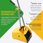 Commercial Broom and Dustpan Set Debris Dustpan with Handle,Jumbo Debris Pan, Trash Collection for Industrial/Professional Cleaning,2Sets, Yellow,Extra-Large Size