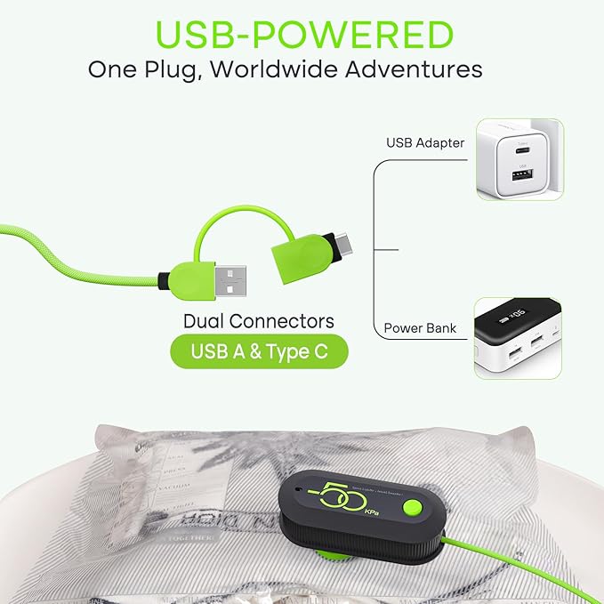 Vacbird Vacuum Bags for Travel with USB Electric Pump, 15 Pack Carry-on Size Compression Packing for Luggage and Suitcase, Space Saver Bags for Clothes and Clothing Travel