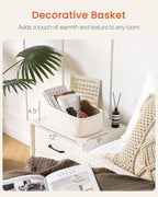 Small Woven Basket, 12 x 8 x 4.5 Inches, Storage Basket for Organizing, Cute Small Rope Shelf Closet Cube Storage Bins Baskets for Shelves, Dog Toy Gift Baskets Empty, 3 Packs, Off White