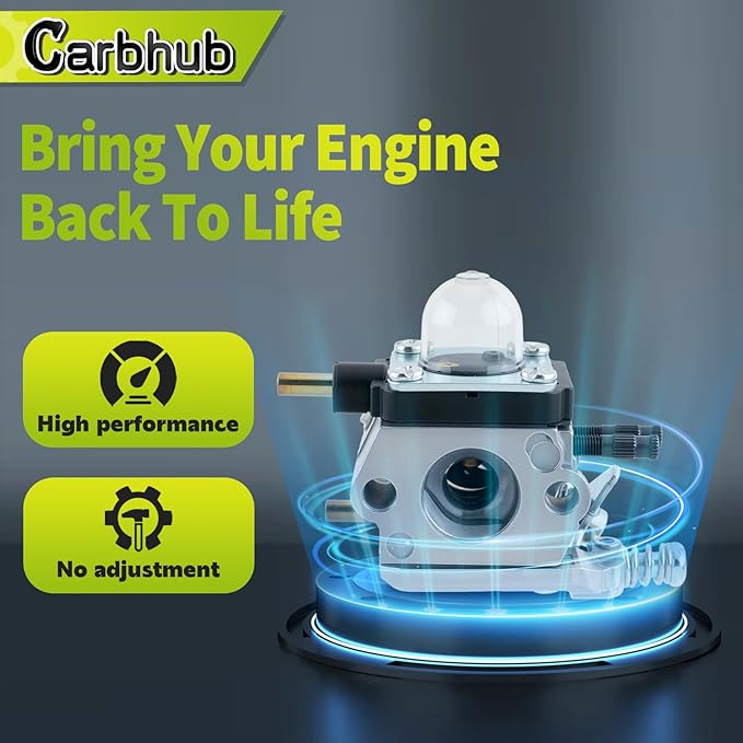 Carbhub C1U-K54A Carburetor for 2-Cycle Mantis 7222 7222E 7222M 7225 7230 7234 7240 7920 7924 Tiller/Cultivator Carb with Air Filter Repower Kit