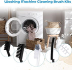 Lasnten 6 Pcs Washing Machine Cleaning Brush Kits - 5pcs Hard Bristle Crevice Cleaning Brush and 1pcs Front Load Washer Tool for Filter Kitchen Toilet Bathroom Sink Home Window