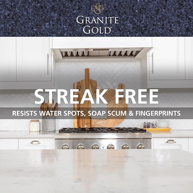 Granite Gold Quartz Clean & Shine Streak-Free Cleaner Deeps Cleans and Polishes All Quartz Surfaces Including Silestone, LG, and More, 24 Fl Oz (Pack of 1)