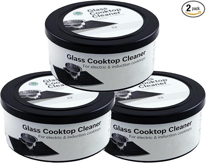US-based supplier – Original 12010030 Glass Cooktop Cleaner for Electric & Induction Cooktops – 𝐁𝐎𝐒𝐂𝐇 Cooktop Cleaning Cream – Removes Grease, Burnt-On Residue & Stains (2, 12 ounce)