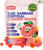 50 Count Garbage Disposal Cleaner and Deodorizer – Sink Odor Eliminator, New Powerful Grapefruit Zest Scented Kitchen Sink Freshener Pods& Drain Odor Eliminator Disposer Care Balls