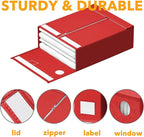 SpaceAid 9 Pack Bed Sheet Organizers and Storage, Foldable Sheet Organizer with Window for Linen Closet, Set Folder Keeper for Queen & King Size Bedding Storage (Red)