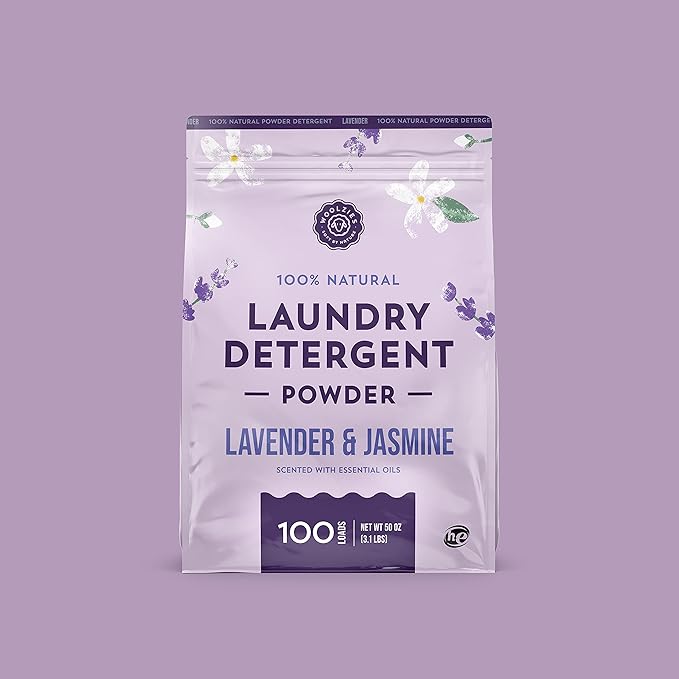 Woolzies 100% Natural Laundry Powder Detergent Soap Scented with Pure Essential Oils Extra Strength Biodegradable Formula, Safe for Sensitive Skin 100 Loads