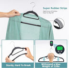 Tonswachic Heavy Duty Plastic Clothes Hangers, Space Saving Hangers 30 Pack, Non-Slip, 0.2 Inches Slim, 360° Swivel Silver Hook for Shirts, Pants & Wet/Dry Garments, Black and Dark Gray