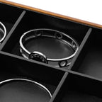 Oirlv Solid Wood 6 Grid Jewelry Organizer Tray Jewelry Drawer Organizer(Black)