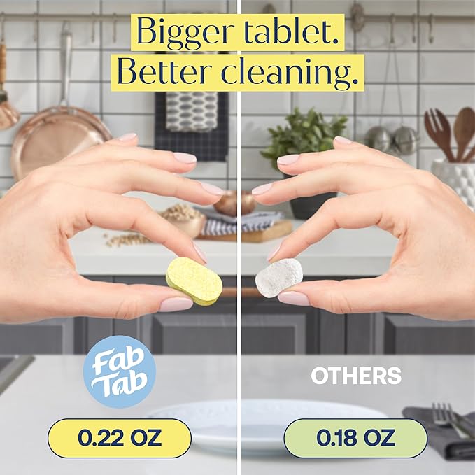 Fab Tab Multi Purpose Cleaner Cleaning Tablets, Eco-Concious Refillable Glass Bottle System with Boutique Hotel Scent, Safe For Family and Pets - Chemical-Free, Plastic-Free - 3 Count