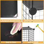 HUBSON Wire Cube Storage Organizer, Book/Toy/Craft/Potted Plants and petCloset Organizers and Storage Shelves, 25-Cube Freely Combinable Metal Grids Storage Shelf,Black Plus Iron