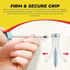 Qualihome Ribbed Plastic Drywall Anchor Kit - Wall Anchors and Screws for Drywall Includes Anchors, & Screws, 1 Masonry Drill Bit - Mounting Tolls for Decor, Furniture, Shelving (14-16 x 1-1/4")