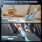 dormzie Handheld Vacuum Cordless, 16000Pa Powerful Suction, Lightweight at 1.3 lbs, Rechargeable Car Vacuum Cleaners for Home Office Car Pets with Brushless Motor, Multiple Accessories